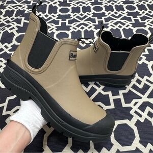 Barbour Nimbus Chelsea Rain Wellington Welly Boots Military Brown Rubber Sz 11